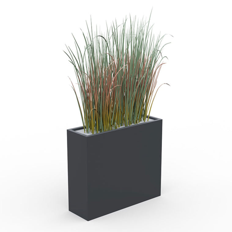 Grasses_-Tall_Graphite_Grey free-standing ornamental grass planters from EOL, featuring tall, realistic faux greenery in matching decorative containers, perfect for flanking entryways.