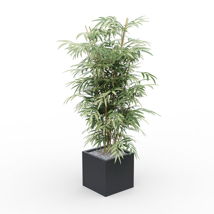 Bambou artificiel haut de gamme avec feuillage dense et cannes naturelles pour aménagement zen de bureaux et maisons.