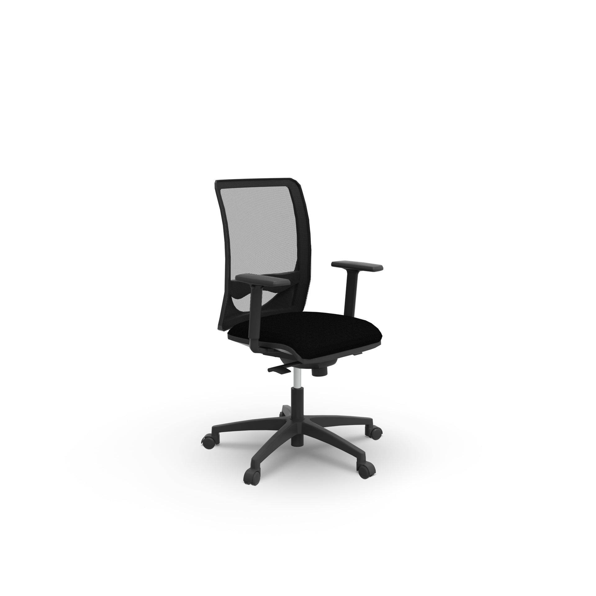 Fauteuil de bureau ergonomique Alter avec dossier en résille respirante, mécanisme synchrone et accoudoirs 1D. noir