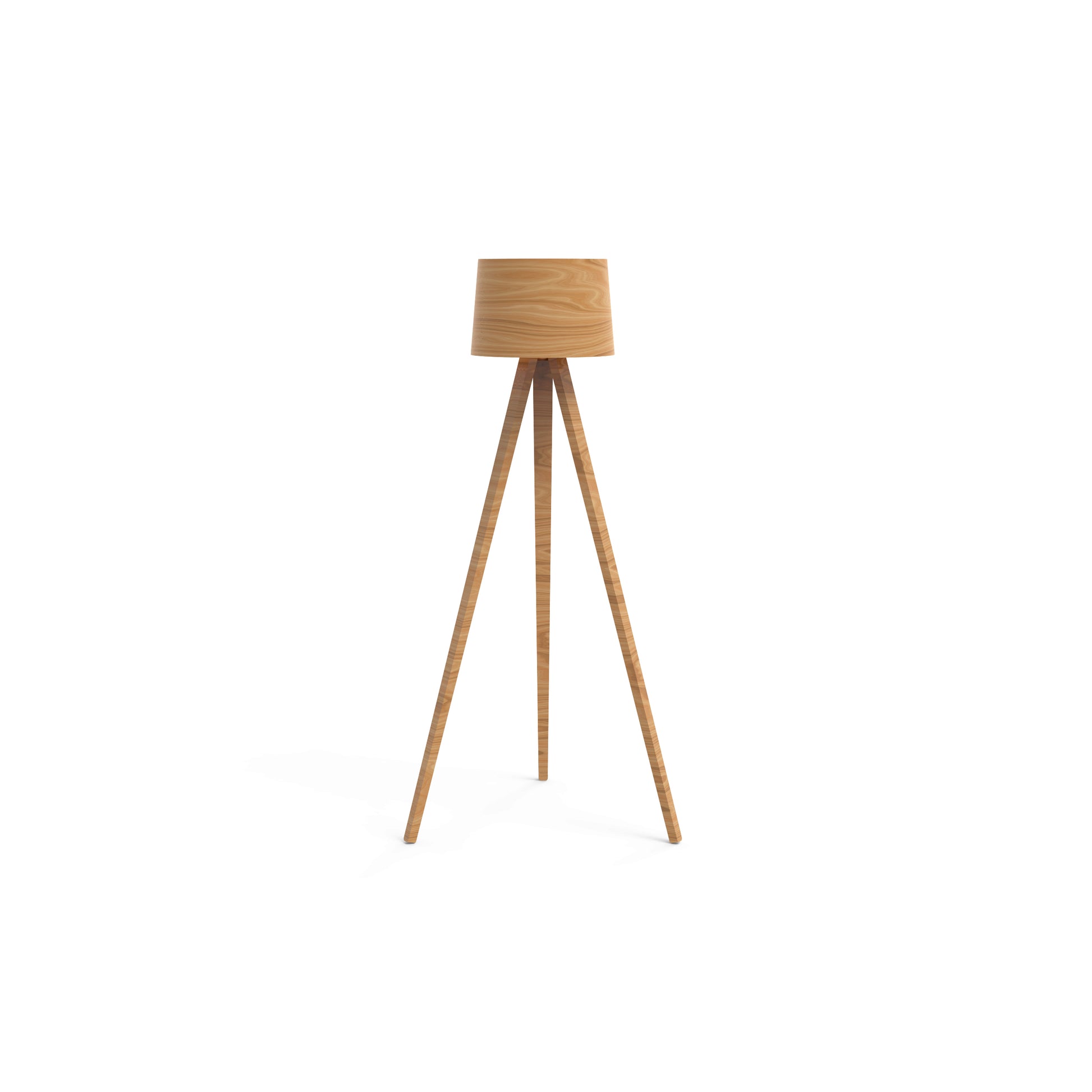 CL06 LED Tripod Floor Lamp from EOL, featuring a stylish three-legged base and providing 1100 lumens of soft, ambient light, ideal for living rooms or reading nooks. wood lamp shade. 