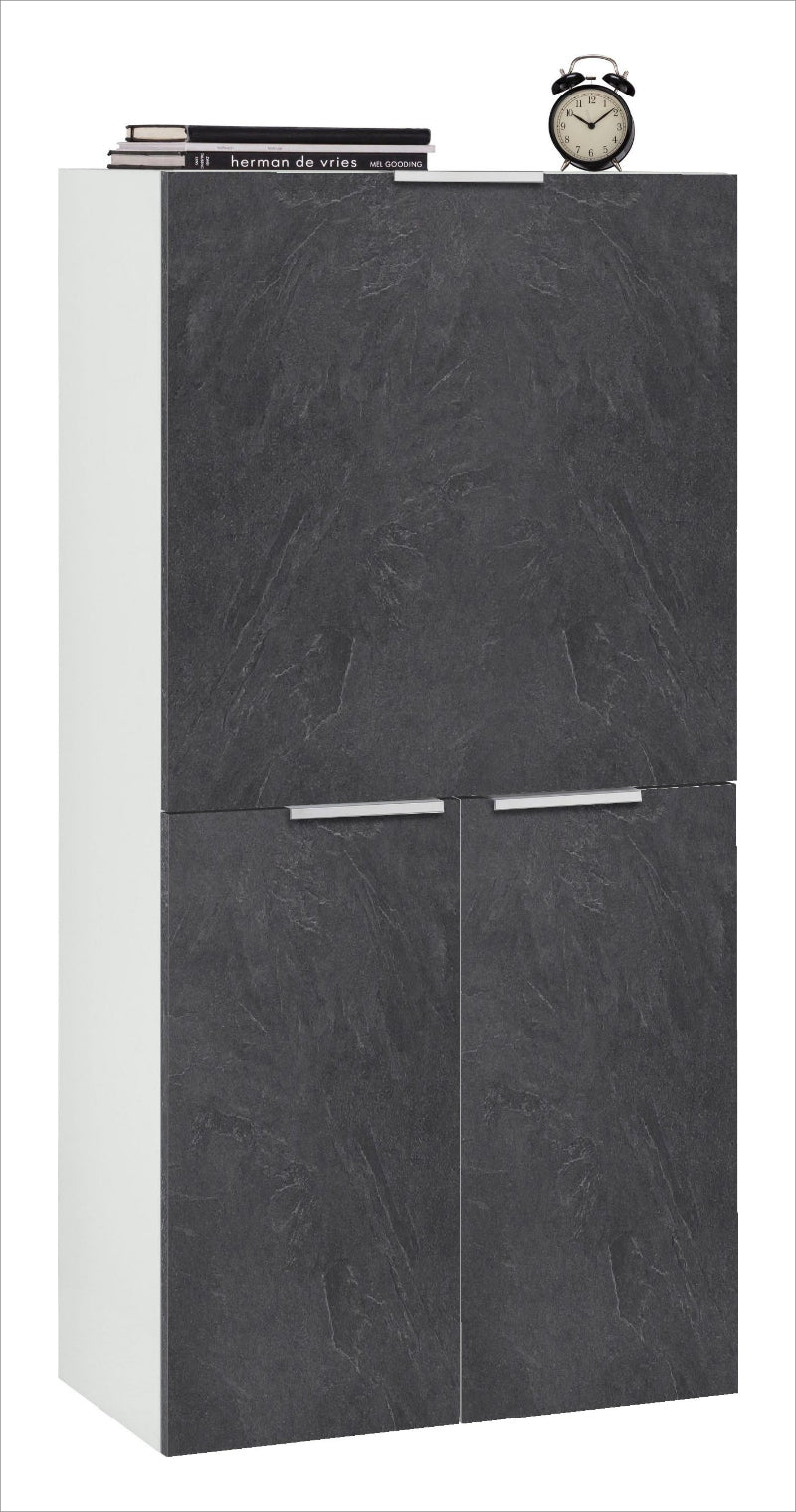 DALIA Desk by Web Furniture, featuring a spacious, clean rectangular work surface. This versatile desk is suitable for use as a primary computer workstation or professional home office table. Closed, white and report.