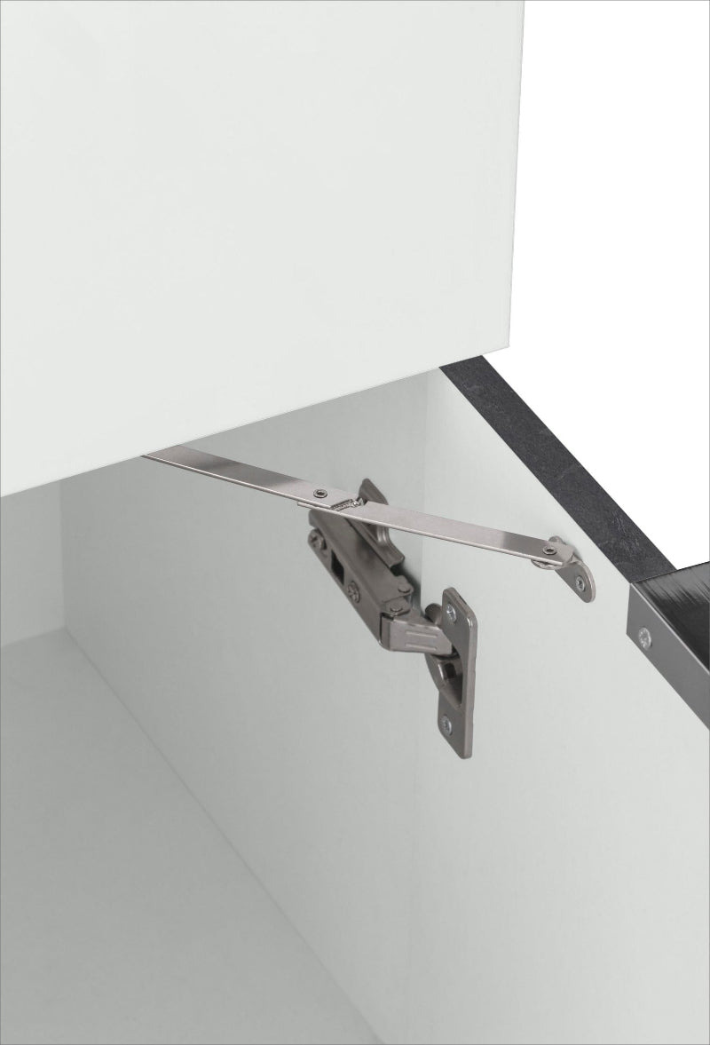 DALIA Desk by Web Furniture, featuring a spacious, clean rectangular work surface. This versatile desk is suitable for use as a primary computer workstation or professional home office table. Detailed picture, hinge door. 