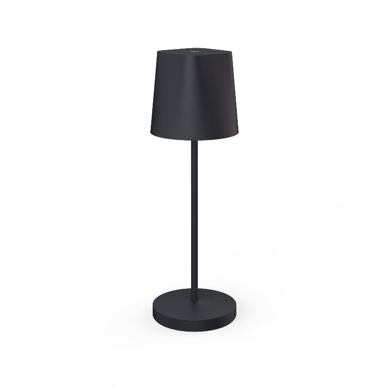 Lampe de table LED sans fil Ava noire pour intérieur et extérieur.