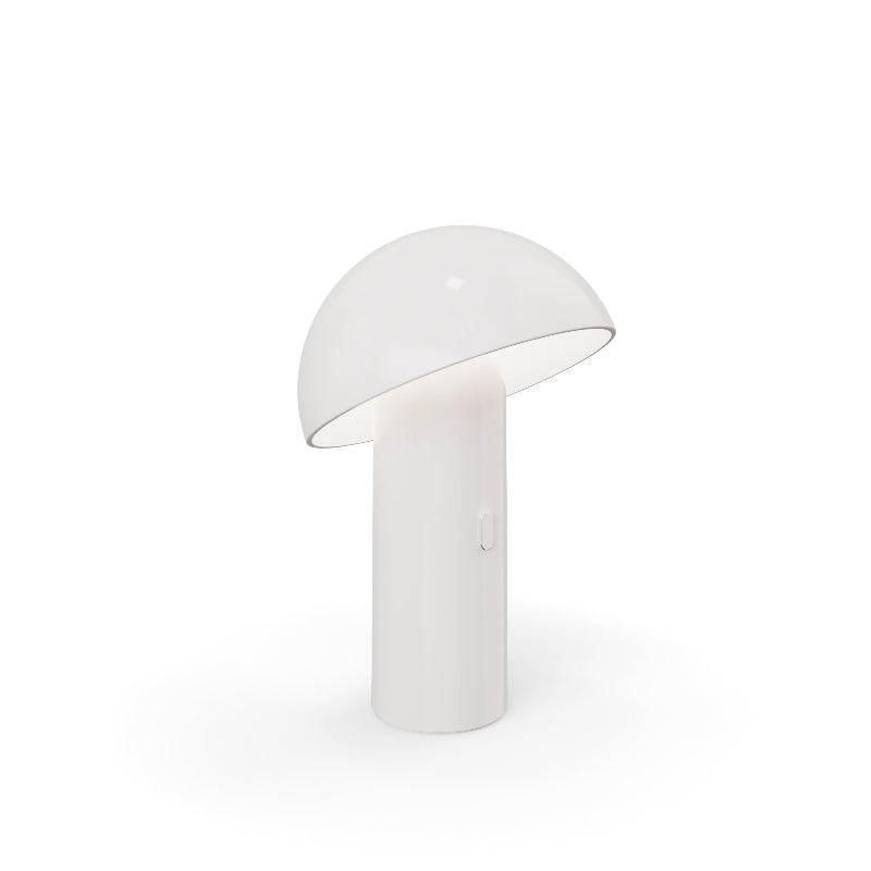 Lampe de table LED sans fil Champi blanche en forme de champignon.
