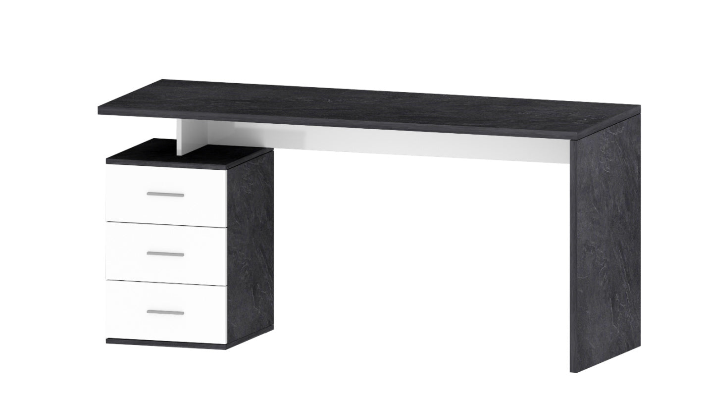 NEW SELINA Desk by Web Furniture, featuring a spacious 160 cm wide rectangular work surface, ideal for dual monitor setups and professional home office use. White and report 2