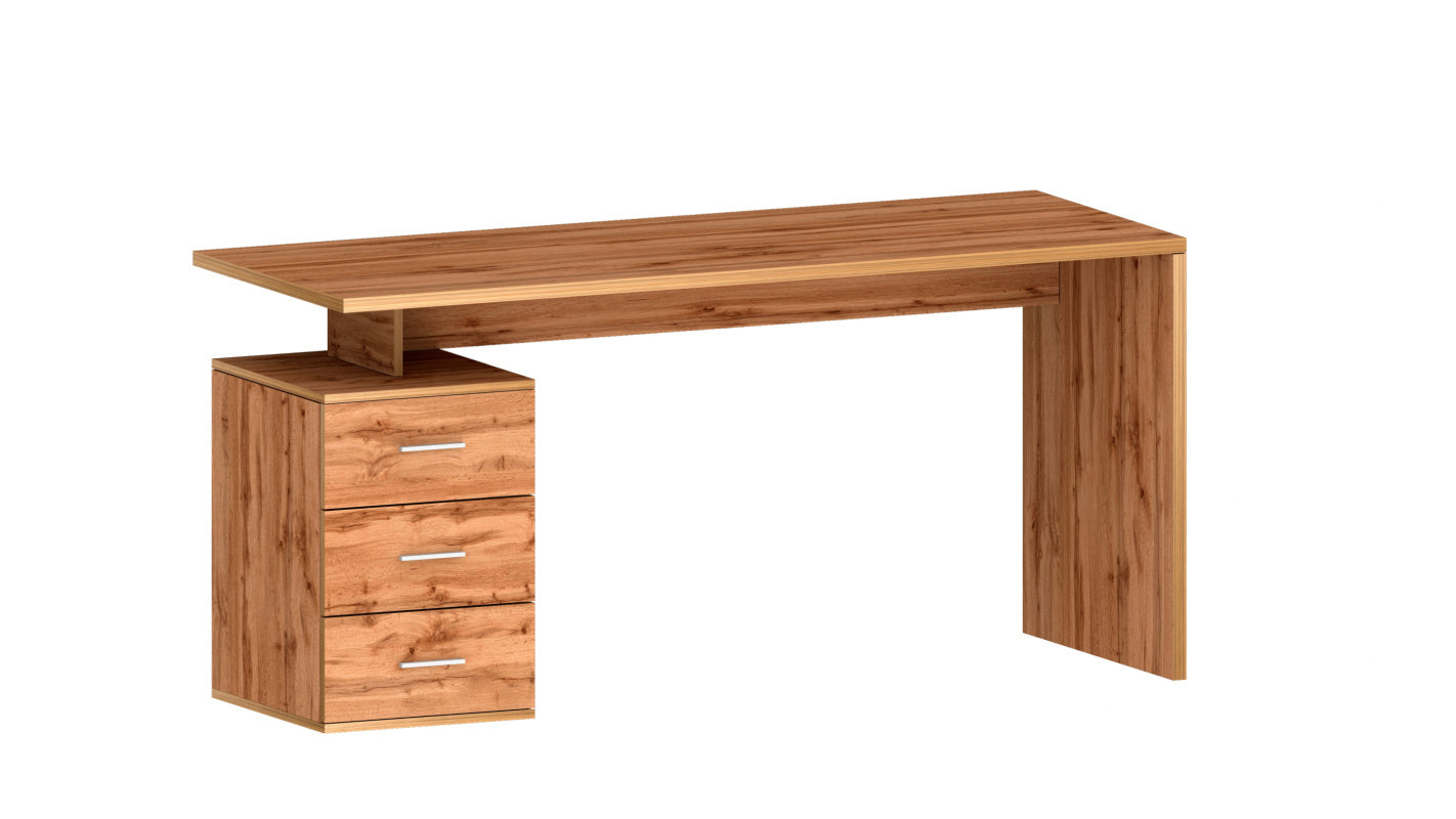 NEW SELINA Desk by Web Furniture, featuring a spacious 160 cm wide rectangular work surface, ideal for dual monitor setups and professional home office use. Wotan oak 2