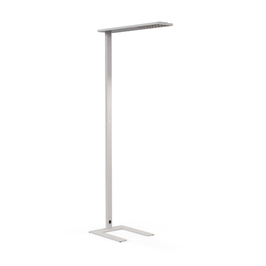 Noe Industrial Chic LED Floor Lamp (196.5 cm) made of aluminum, featuring 11900 lumens, adjustable arms, integrated dimmer, and configurable 3000K/4000K color temperatures and Black/White finishes. Silver. 