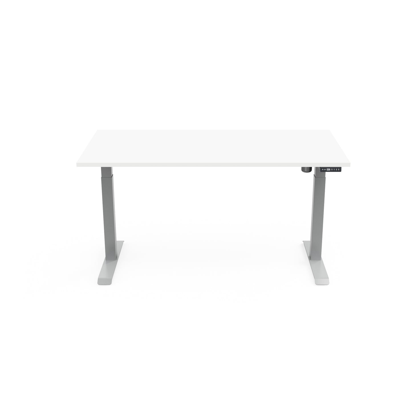 lutz 2 sit-stand desk front view without castors wheels